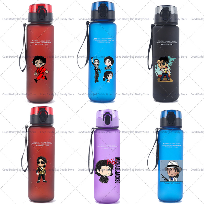 Aquatic Gym - Cartoon Figure Michael Jackson Print Waterbottle