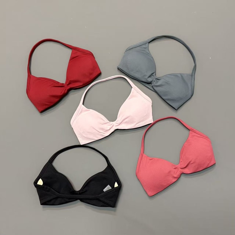 Aquatic Sports Bra - Women Halter Sports Bra V-Neck Padded