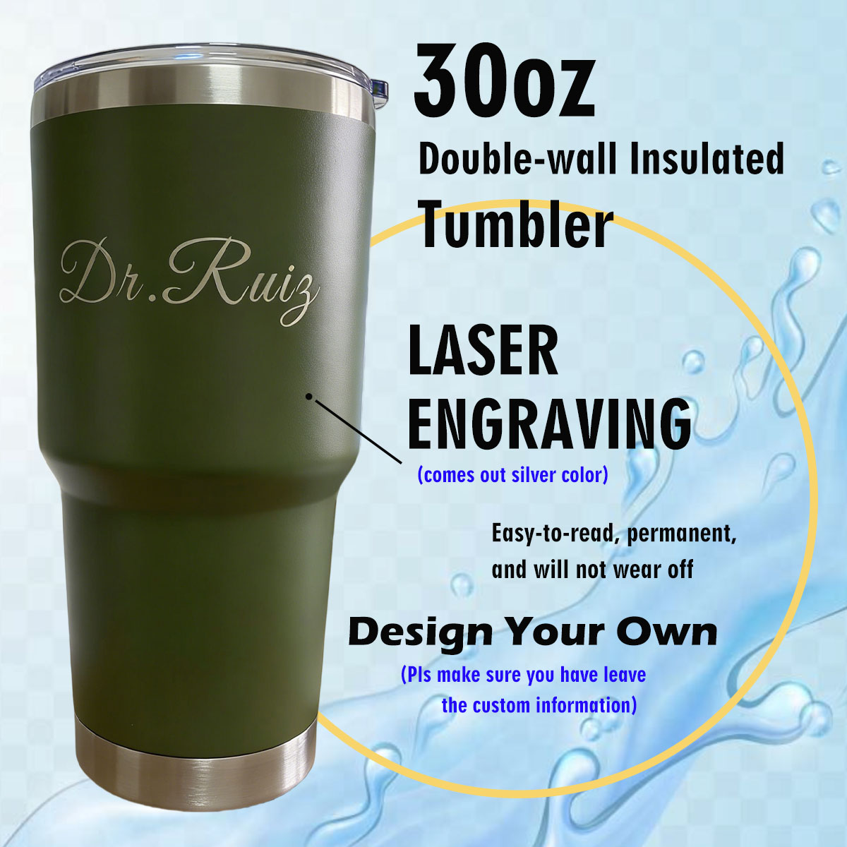 Custom Personalized 30 oz Vacu - Aquatic Gym review and price